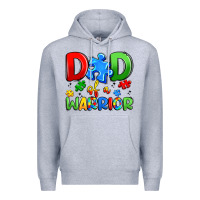 Heather Grey dad of a warrior Premium Hoodie - Artiststas
