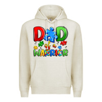Oatmeal Heather dad of a warrior Premium Hoodie - Artiststas