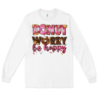 White donut worry be happy Long Sleeve Tee - AdoDesignShop