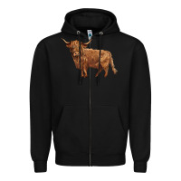 Black highland cow Zipper Hoodie - BarkalooDesign