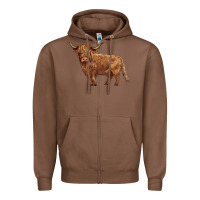 Chestnut highland cow Zipper Hoodie - BarkalooDesign