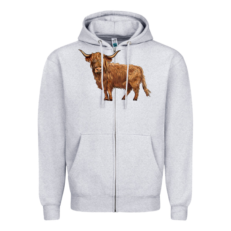 Highland Cow Zipper Hoodie by BarkalooDesign | Teevron