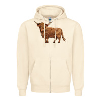 Sandshell highland cow Zipper Hoodie - BarkalooDesign