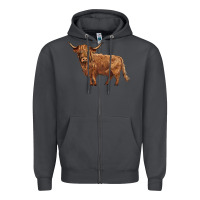 Smoke highland cow Zipper Hoodie - BarkalooDesign