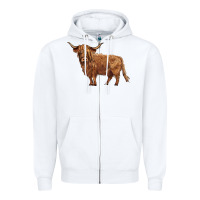White highland cow Zipper Hoodie - BarkalooDesign