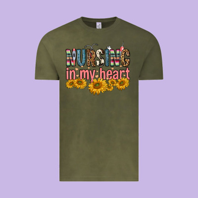 Nursing In My Heart Vintage Tee Designed By Fadigitalartstudio