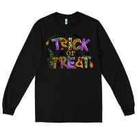 Black trick or treat Long Sleeve Tee - BundleAndBundleShop