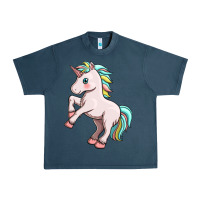 Midnight Navy cute unicorn Urban Heavy Tee - FaDigitalArtStudio