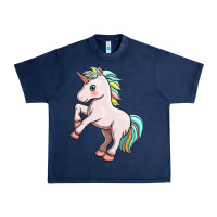 Navy cute unicorn Urban Heavy Tee - FaDigitalArtStudio