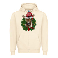 Sandshell christmas wreath baby calf Zipper Hoodie - BarkalooDesign