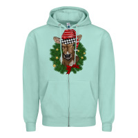 Christmas Wreath Baby Calf Zipper Hoodie | Teevron