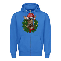 True Royal christmas wreath baby calf Zipper Hoodie - BarkalooDesign