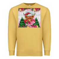 Antique Gold pink christmas cow Premium Sweatshirt - MaliasSmallBusiness