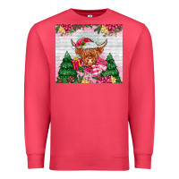 Cardinal pink christmas cow Premium Sweatshirt - MaliasSmallBusiness