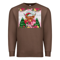 Chestnut pink christmas cow Premium Sweatshirt - MaliasSmallBusiness