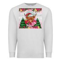 Dove Grey pink christmas cow Premium Sweatshirt - MaliasSmallBusiness