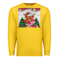 Lemon pink christmas cow Premium Sweatshirt - MaliasSmallBusiness