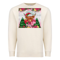 Sandshell pink christmas cow Premium Sweatshirt - MaliasSmallBusiness
