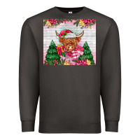 Smoke pink christmas cow Premium Sweatshirt - MaliasSmallBusiness