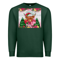 Sports Green pink christmas cow Premium Sweatshirt - MaliasSmallBusiness