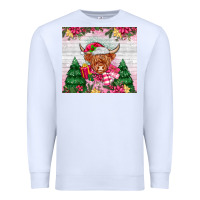 White pink christmas cow Premium Sweatshirt - MaliasSmallBusiness
