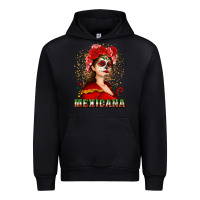 Black Sugar skull girl with Mexicana Urban Hoodie - NancyCooperArtShop