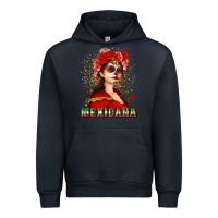 Sugar Skull Girl With Mexicana Urban Hoodie | Teevron