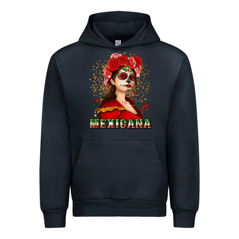 Sugar Skull Girl With Mexicana Urban Hoodie by NancyCooperArtShop | Teevron