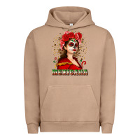 Pigment Burro Sugar skull girl with Mexicana Urban Hoodie - NancyCooperArtShop