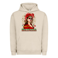 Pigment French Oak Sugar skull girl with Mexicana Urban Hoodie - NancyCooperArtShop