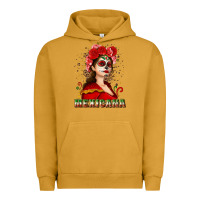 Pigment Peanut Butter Sugar skull girl with Mexicana Urban Hoodie - NancyCooperArtShop
