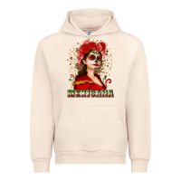 Sandshell Sugar skull girl with Mexicana Urban Hoodie - NancyCooperArtShop