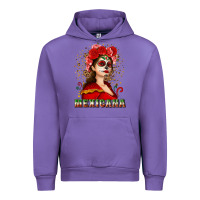Tulip Sugar skull girl with Mexicana Urban Hoodie - NancyCooperArtShop