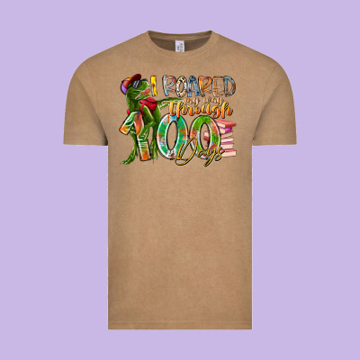 I Roared My Way Through 100 Days Vintage Tee Designed By Racoondesign