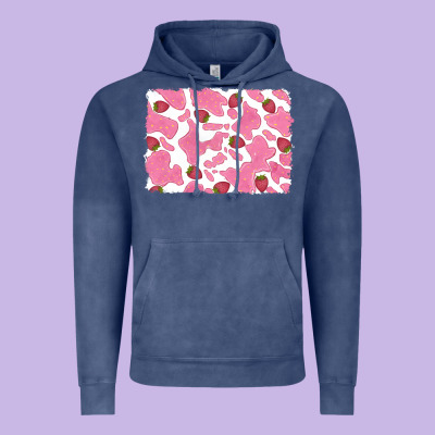 Distressed Strawberry Milkshake Cowhide Vintage Hoodie Designed By Ranaportraitstore
