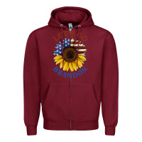 Burgundy American flag sunflower Zipper Hoodie - Jasminsmagicworld