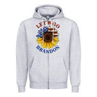Heather Grey American flag sunflower Zipper Hoodie - Jasminsmagicworld