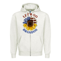 Oatmeal Heather American flag sunflower Zipper Hoodie - Jasminsmagicworld