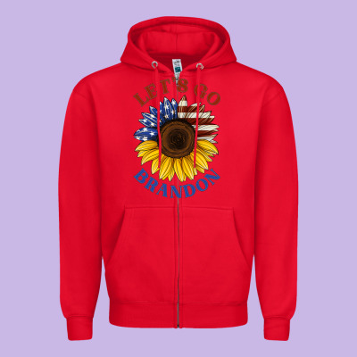 American Flag Sunflower Zipper Hoodie Designed By Jasminsmagicworld