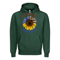 Sports Green American flag sunflower Zipper Hoodie - Jasminsmagicworld