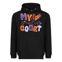 Black my heart is on that court Heavyweight Hoodie - MaliasSmallBusiness