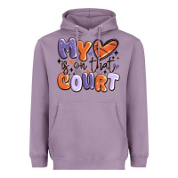 Lavender my heart is on that court Heavyweight Hoodie - MaliasSmallBusiness