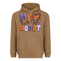 Toasted Coconut my heart is on that court Heavyweight Hoodie - MaliasSmallBusiness