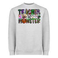Heather Grey teacher of monster Heavyweight Sweatshirt - CowhideDigitalArt