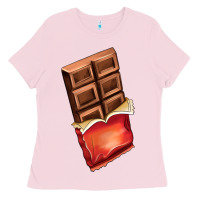 Bubblegum Pink chocolate Ladies Tee - AdoDesignShop