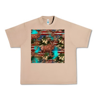 Burro hunting deer american flag seamless pattern Urban Heavy Tee - HRA Design Shop