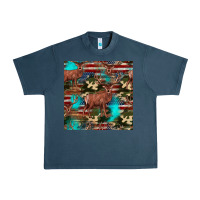 Midnight Navy hunting deer american flag seamless pattern Urban Heavy Tee - HRA Design Shop