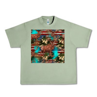 Hunting Deer American Flag Seamless Pattern Urban Heavy Tee | Teevron