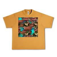 Peanut Butter hunting deer american flag seamless pattern Urban Heavy Tee - HRA Design Shop