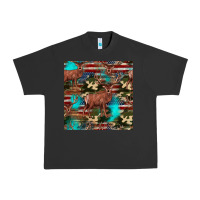 Pigment Black hunting deer american flag seamless pattern Urban Heavy Tee - HRA Design Shop